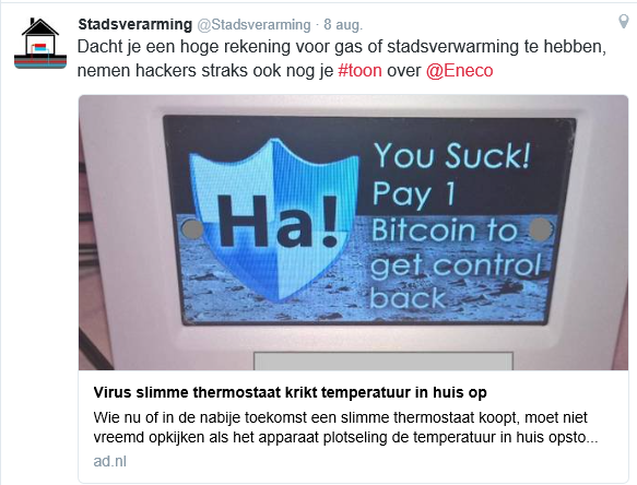 Eneco: thermostaat niet makkelijk te hacken - Stadsverarming Utrecht